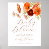 Baby in Bloom Wildflower Boho Herfst Bloemendouche Poster (Voorkant)