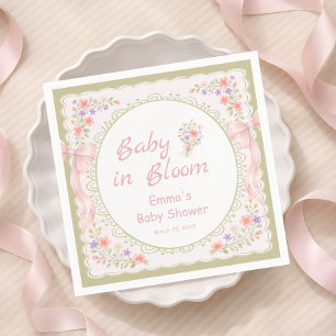 Baby in Bloom Wildflower Boog Baby Shower  Servet