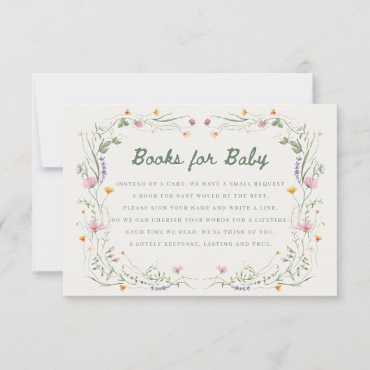 Baby in Bloom Wildflower Books for Baby Card Kaart (Voorkant)