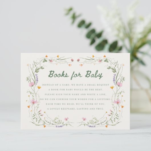 Baby in Bloom Wildflower Books for Baby Card Kaart (Staand voorkant)