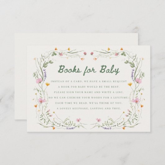 Baby in Bloom Wildflower Books for Baby Card Kaart (Voorkant / Achterkant)