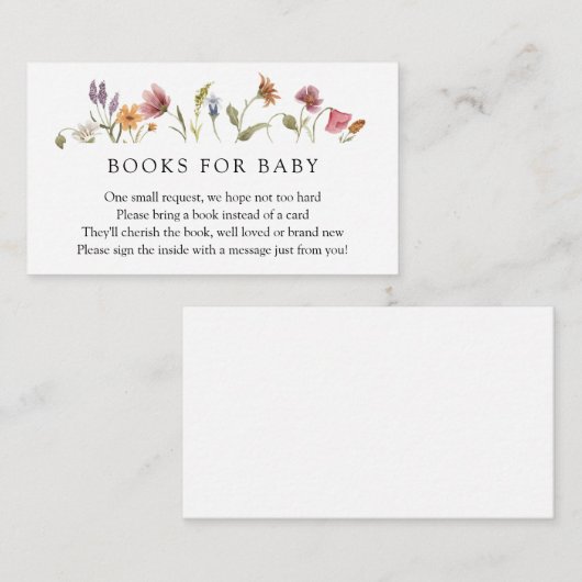 Baby in Bloom Wildflower Books for Baby Request Informatiekaartje (Voorkant / Achterkant)