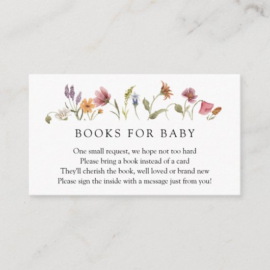 Baby in Bloom Wildflower Books for Baby Request Informatiekaartje (Voorkant)