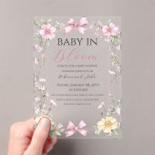  Baby in Bloom Wildflower Bow Baby shower Acryl Uitnodigingen (Insitu (Draagbaar))