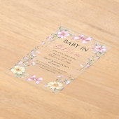  Baby in Bloom Wildflower Bow Baby shower Acryl Uitnodigingen (Laagn)