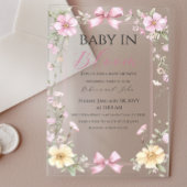  Baby in Bloom Wildflower Bow Baby shower Acryl Uitnodigingen