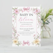  Baby in Bloom Wildflower Bow Baby shower Kaart (Staand voorkant)
