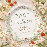 Baby in Bloom Wildflower Bow Baby Shower Papieren Bordje<br><div class="desc">Baby in Bloom Wildflower Bow Baby Shower Paper Plates. Matching items available.</div>