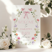 Baby in Bloom Wildflower Bow Baby shower Welkom Poster