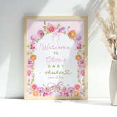 Baby in Bloom Wildflower Bow Baby shower Welkom Poster