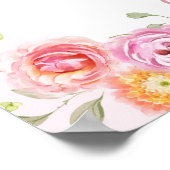 Baby in Bloom Wildflower Bow Baby shower Welkom Poster (Hoek)