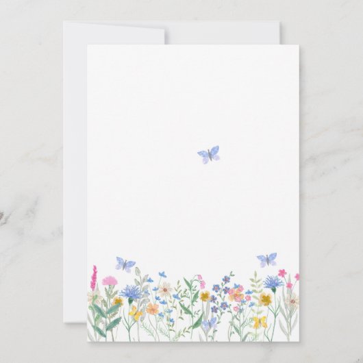 Baby in Bloom Wildflower Boy's Baby shower Kaart (Achterkant)