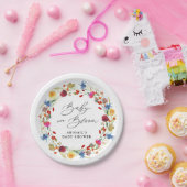 Baby in Bloom Wildflower Bruids Shower Custom Papieren Bordje (Feest)