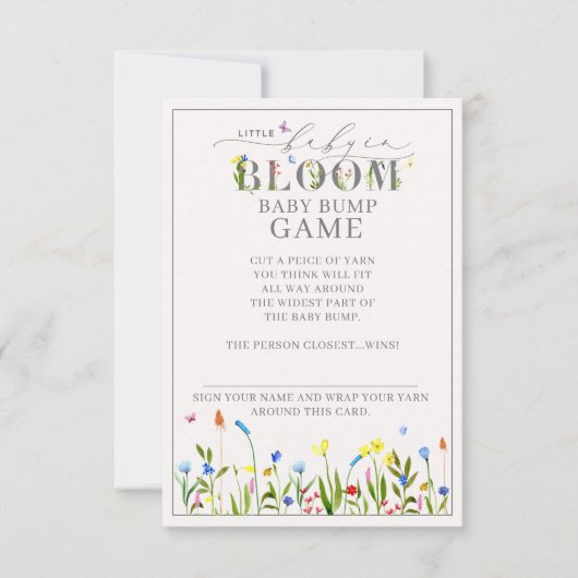 Baby in Bloom Wildflower Bump Game Kaart (Voorkant)