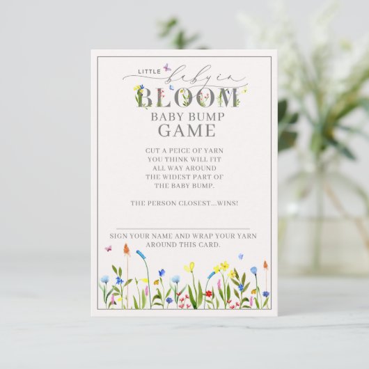  Baby in Bloom Wildflower Bump Game Kaart (Staand voorkant)