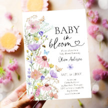 Baby in Bloom Wildflower Butterflies Baby shower