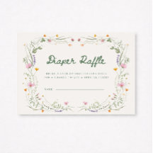 Baby in Bloom Wildflower Diaper Raffle Card