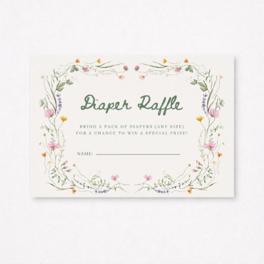 Baby in Bloom Wildflower Diaper Raffle Card Kaart