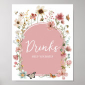 Baby in Bloom Wildflower Drinken Poster (Voorkant)