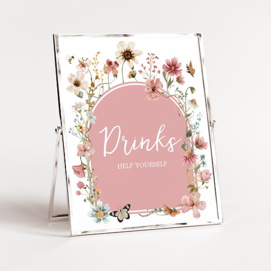 Baby in Bloom Wildflower Drinken Poster