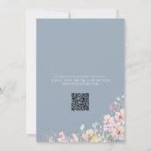 Baby in Bloom Wildflower Dusty Blue Baby shower Kaart (Achterkant)