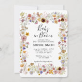 Baby in Bloom Wildflower Dusty Roos Baby shower Kaart (Voorkant)