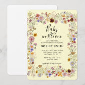 Baby in Bloom Wildflower Dusty Roos Baby shower Kaart (Voorkant / Achterkant)