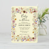 Baby in Bloom Wildflower Dusty Roos Baby shower Kaart (Staand voorkant)