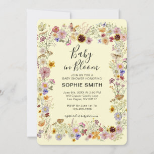 Baby in Bloom Wildflower Dusty Roos Baby shower Kaart