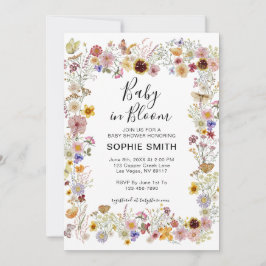 Baby in Bloom Wildflower Dusty Roos Baby shower Kaart