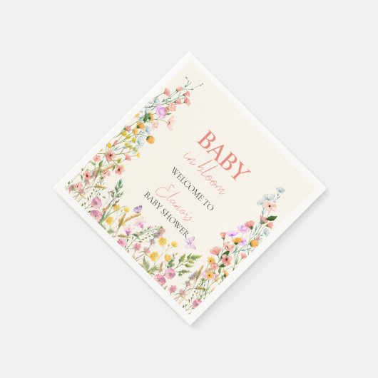 Baby in Bloom Wildflower Elegant Baby shower Servet (Hoek)