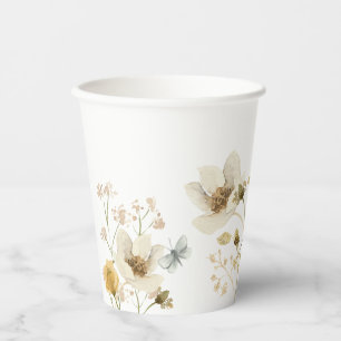 Baby in Bloom Wildflower Elegant boho Baby shower Papieren Bekers