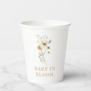 Baby in Bloom Wildflower Elegant boho Baby shower Papieren Bekers