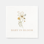 Baby in Bloom Wildflower Elegant boho Baby shower Servet (Voorkant)