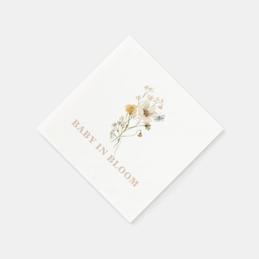 Baby in Bloom Wildflower Elegant boho Baby shower Servet (Hoek)