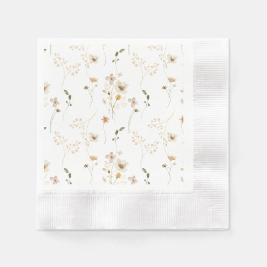 Baby in Bloom Wildflower Elegant boho Baby shower Servet (Voorkant)