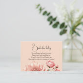 Baby in Bloom WildFlower Elegant Roze Baby shower Informatiekaartje (Staand voorkant)
