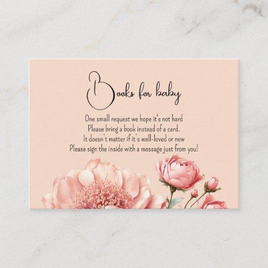 Baby in Bloom WildFlower Elegant Roze Baby shower Informatiekaartje (Voorkant)