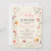Baby in Bloom Wildflower Floral Baby shower Kaart (Voorkant)