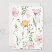 Baby in Bloom Wildflower Floral Baby shower Kaart (Achterkant)