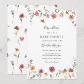 Baby in Bloom Wildflower Floral Baby shower Kaart (Voorkant / Achterkant)