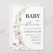 Baby in Bloom Wildflower Floral Baby shower Kaart (Voorkant)
