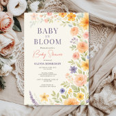 Baby In Bloom Wildflower Floral Baby Shower Kaart