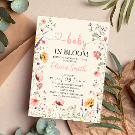 Baby in Bloom Wildflower Floral Baby shower Kaart