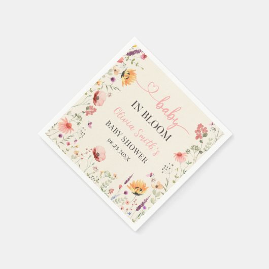 Baby in Bloom Wildflower Floral Baby shower Servet (Hoek)