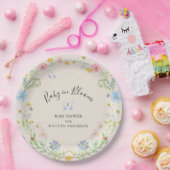 Baby in Bloom Wildflower Floral Butterfly Shower Papieren Bordje (Feest)