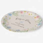 Baby in Bloom Wildflower Floral Butterfly Shower Papieren Bordje (Gekanteld)