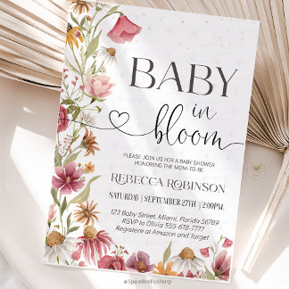 Baby in Bloom Wildflower garden Baby shower Kaart