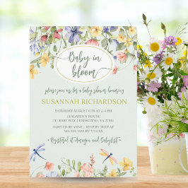 Baby in Bloom Wildflower Garden Baby shower Kaart