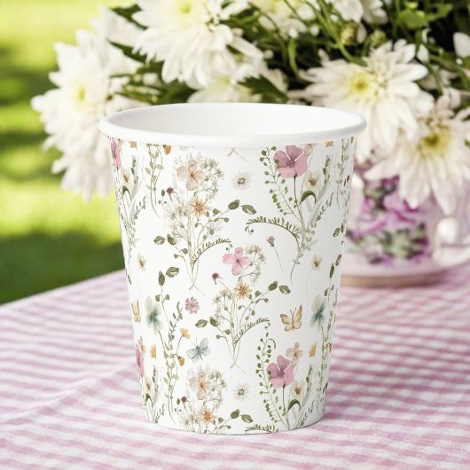 Baby in Bloom Wildflower Girl Baby shower Papieren Bekers